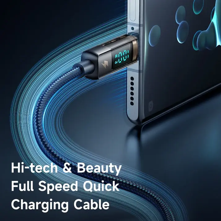 McDodo CA-3630 Digital Pro USB-C Cable 6A Super Charge, Auto Power Off, Transparent Design, 1.2M
