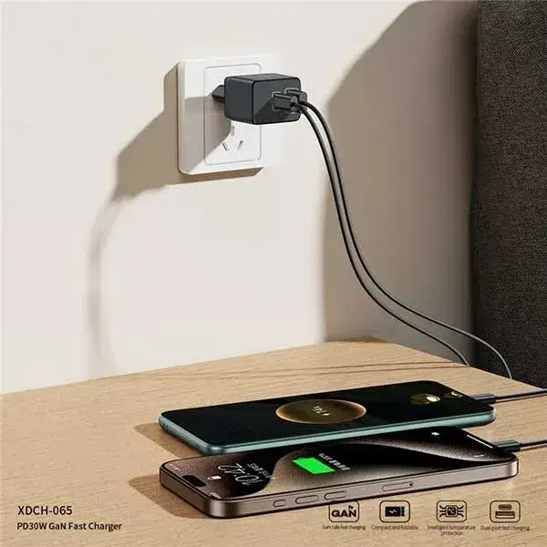 XUNDD XDCH-065 20W / 30W GaN Fast Charger Dual Port USB-A & USB-C Power Adapter