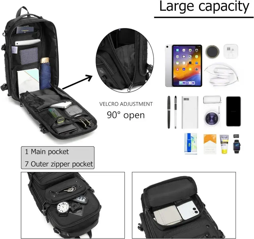 OZUKO 9585 Sling Chest Bag Waterproof Crossbody Shoulder Bag