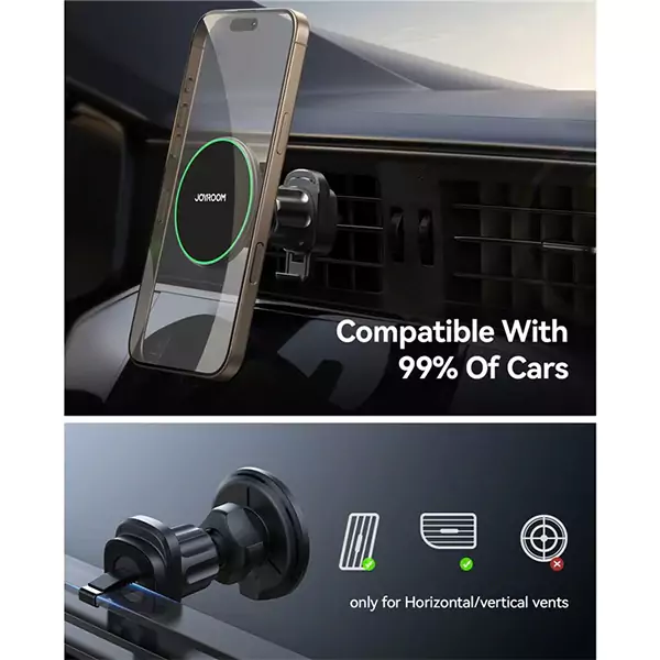 Joyroom JR-ZS412 Oi2 15W Magnetic Wireless Car Charger & Air Vent Mount Holder