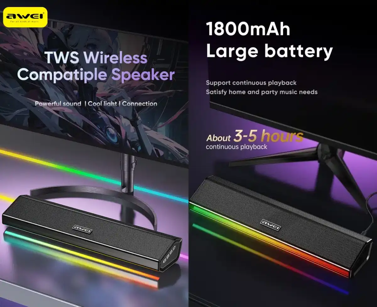 Awei KA51 12W Wireless Bluetooth Soundbar Speaker