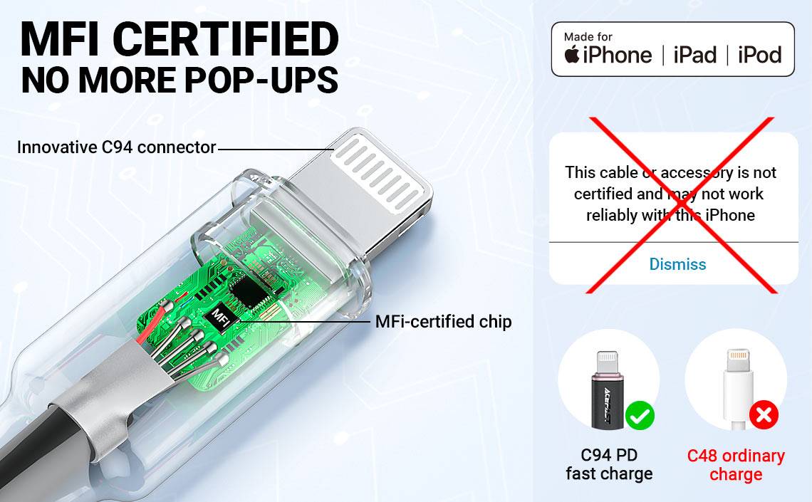 ACEFAST C2-01 USB-C to Lightning 30W Fast Charging Data Cable