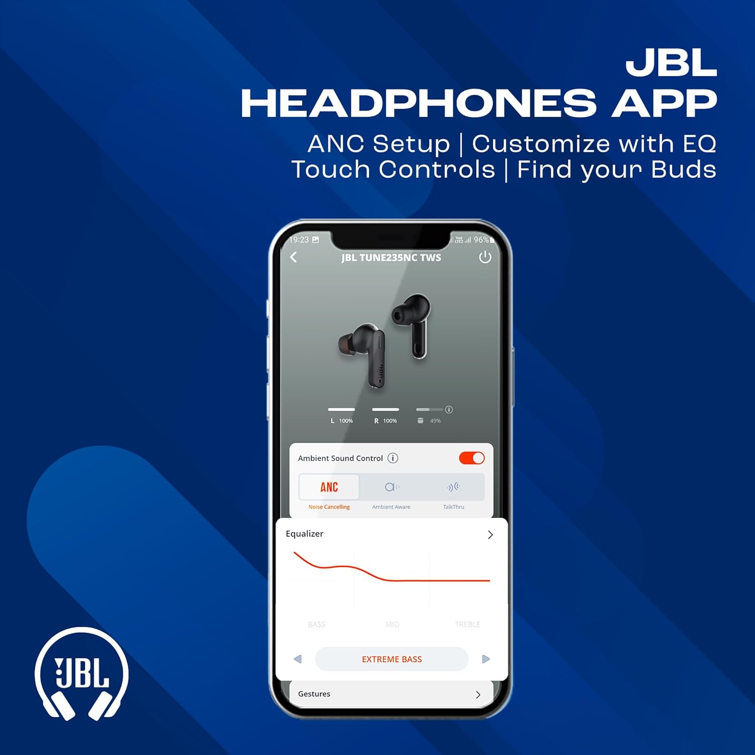 JBL Tune 235NC True Wireless In-Ear Earbuds with Active Noise Cancelling (ANC)