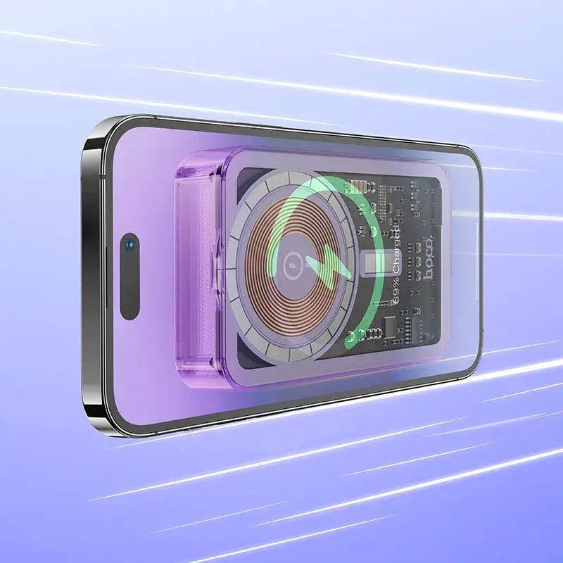 Hoco Q14A Ice Crystal 10000mAh Magnetic Wireless Power Bank with PD20W + QC3.0 Fast Charging