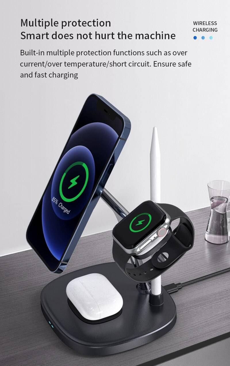 WiWU Power Air 4 in 1 Qi Magnetic 15W Wireless Charger