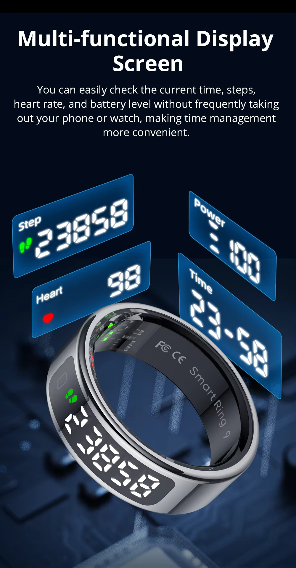 COLMI R12 Smart Ring Touchscreen Fitness & Health Tracker with Display