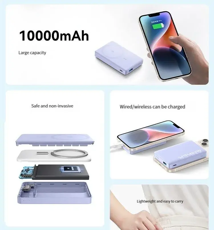 Anker 334 MagGo PowerCore: Slim 10000mAh Wireless Power Bank