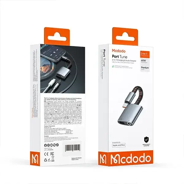 McDodo CA-3120 MDD 2-in-1 Audio Converter Charging & Audio Adapter for Lightning Devices