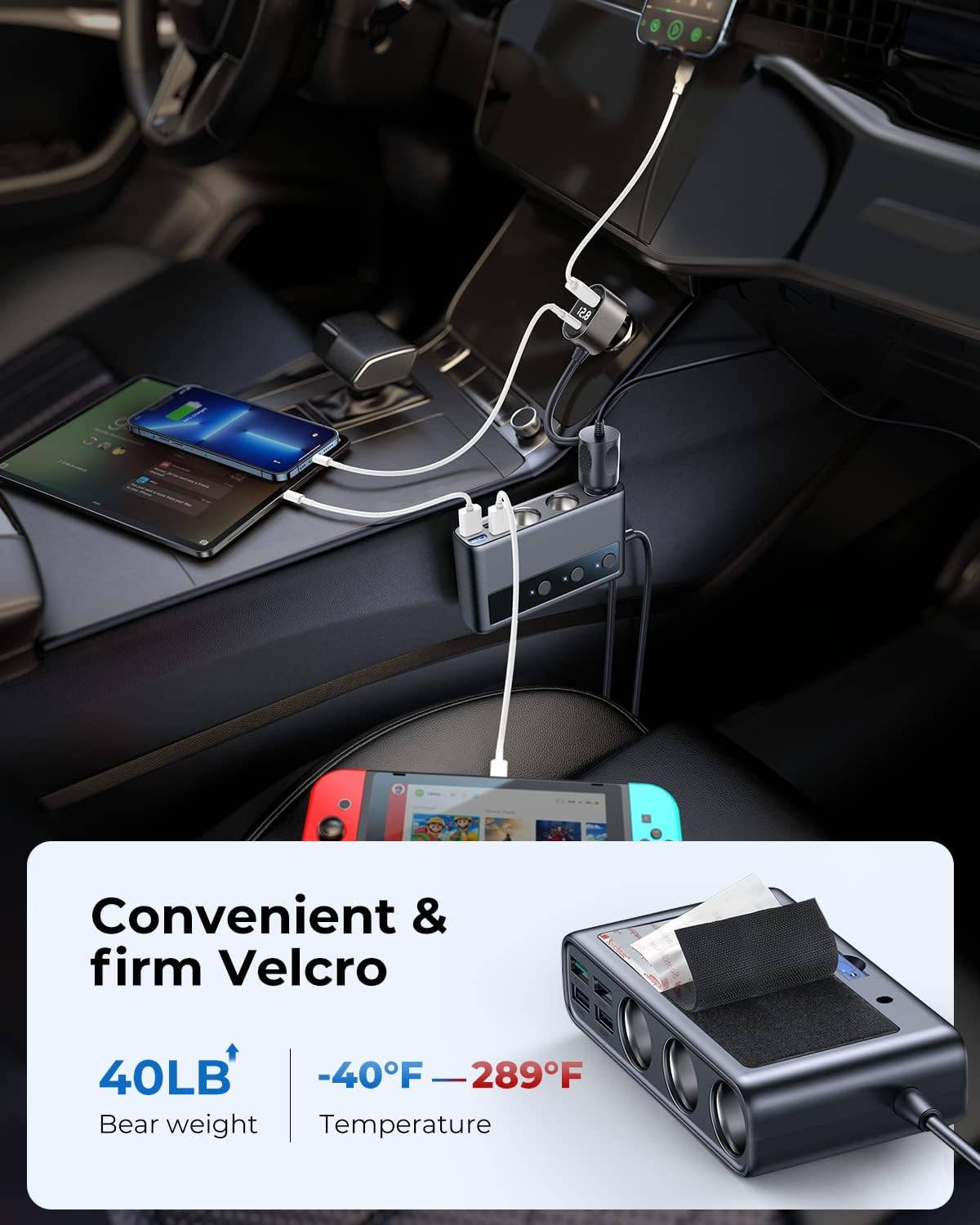 JOYROOM JR-CL06 9-in-1 210W Car Charger Adapter with PD/QC 3.0