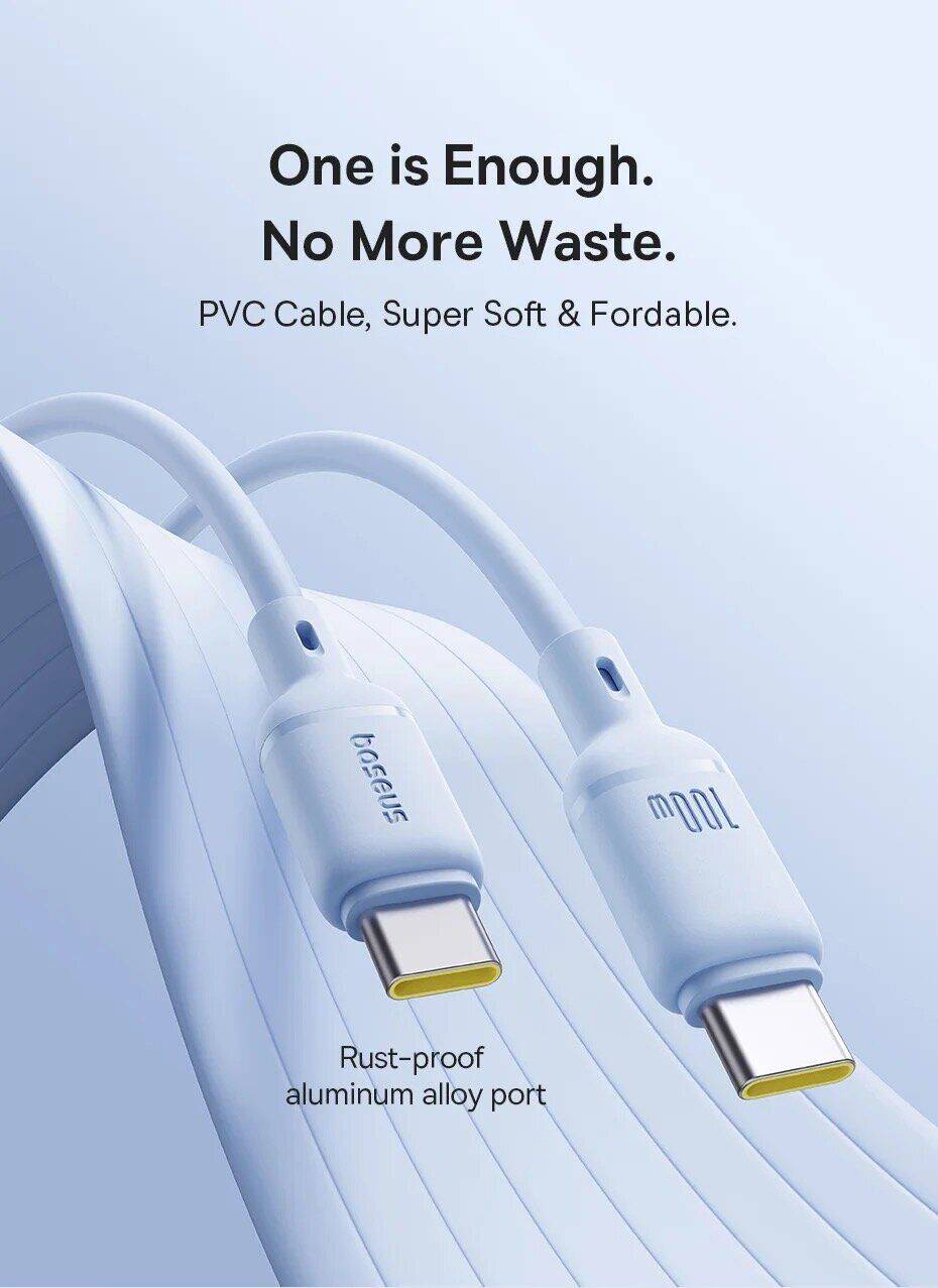 Baseus Silky Series 100W Fast Charging Data Cable USB-C to USB-C 1m