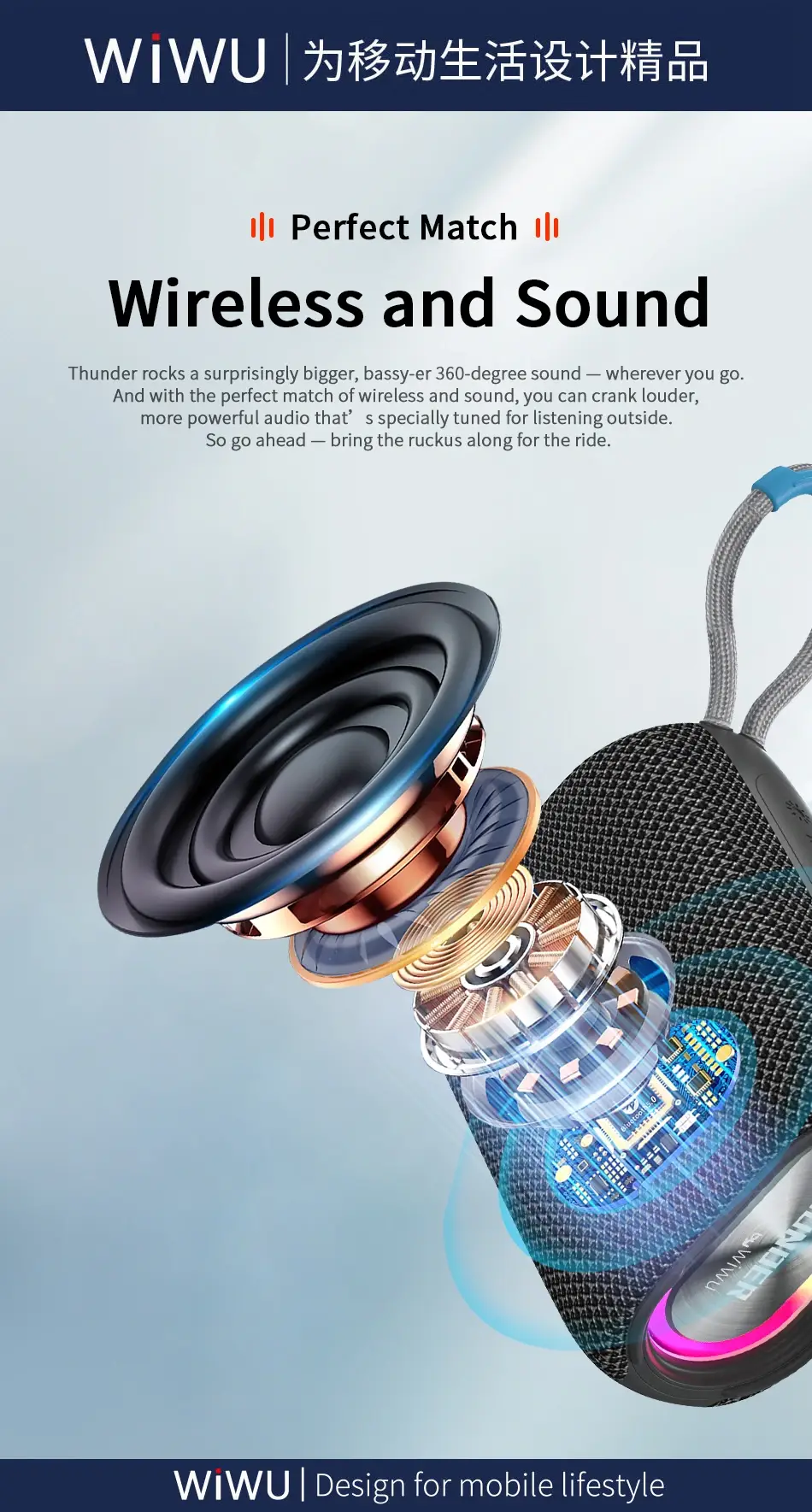 WIWU Thunder P26 Portable Wireless Speaker