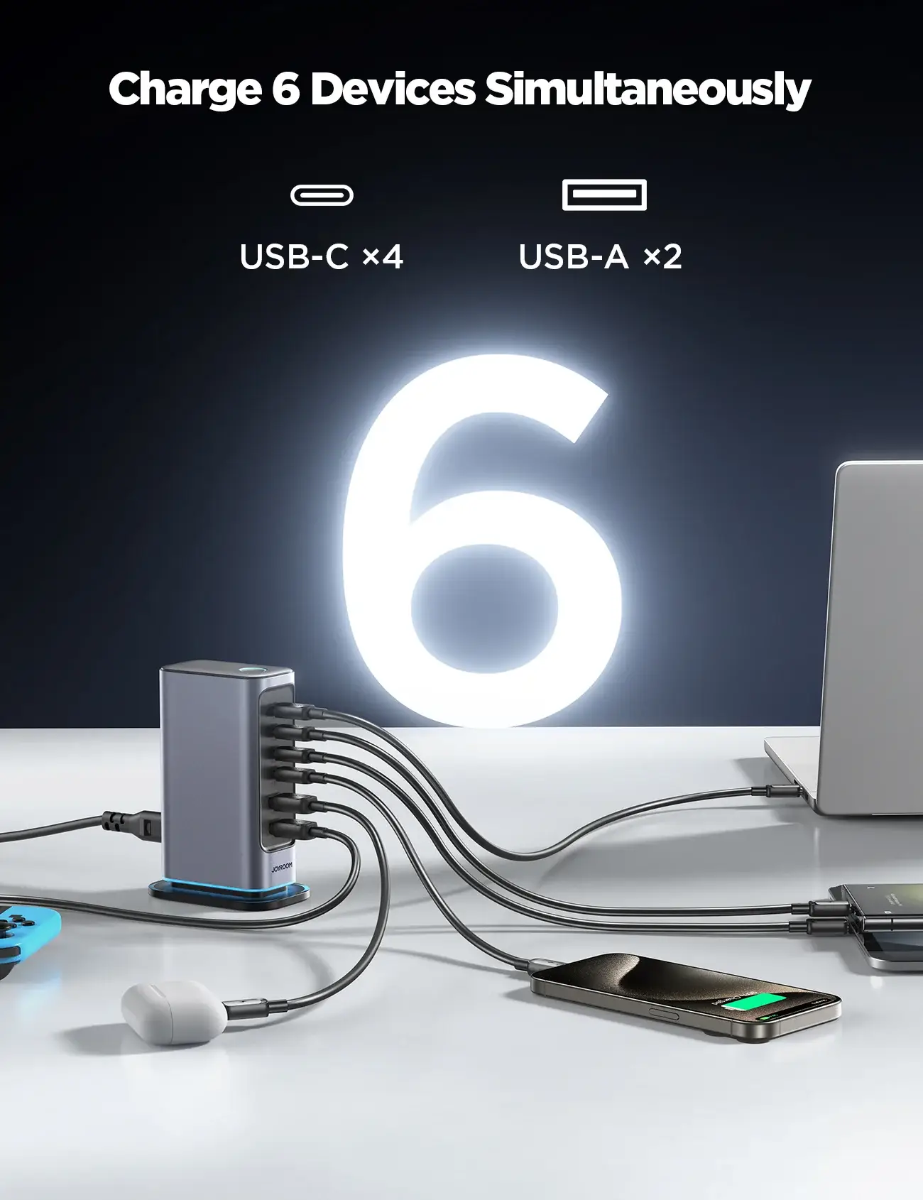 Joyroom JR-TCM02 65W 6-in-1 Multi-Port Fast Charger