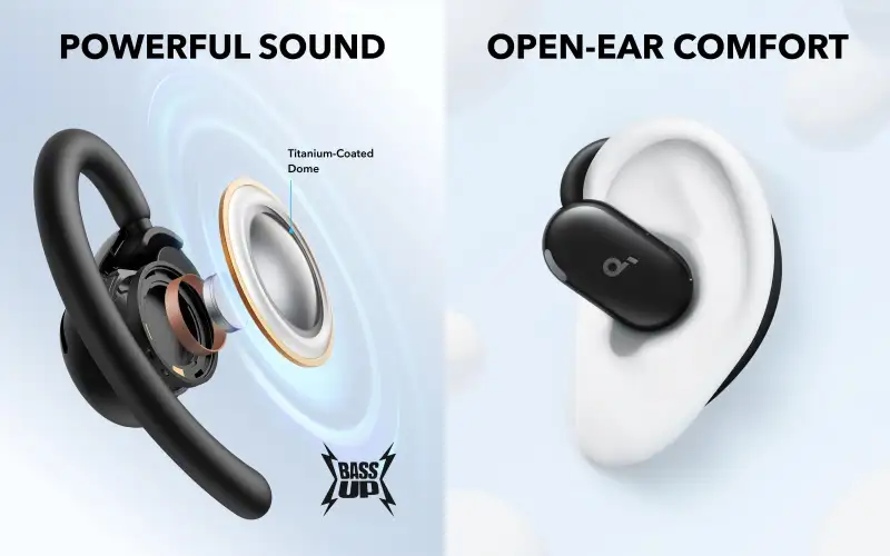 Anker Soundcore V20i Open-Ear Wireless Headphones with Adjustable Ear Hooks