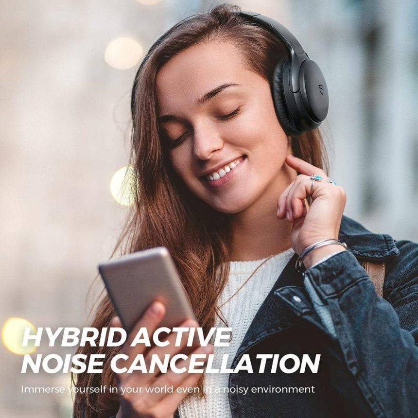  SoundPEATS A6 Hybrid Active Noise Cancelling Over-Ear Headphones