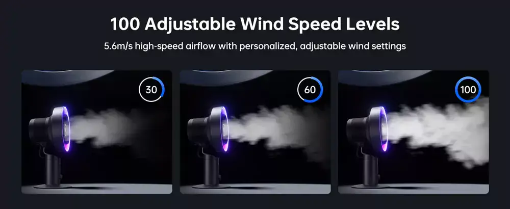 Jisulife Table Fan Pro3 8000mAh Rechargeable Air Circulating Fan with Cooling & Air Purification