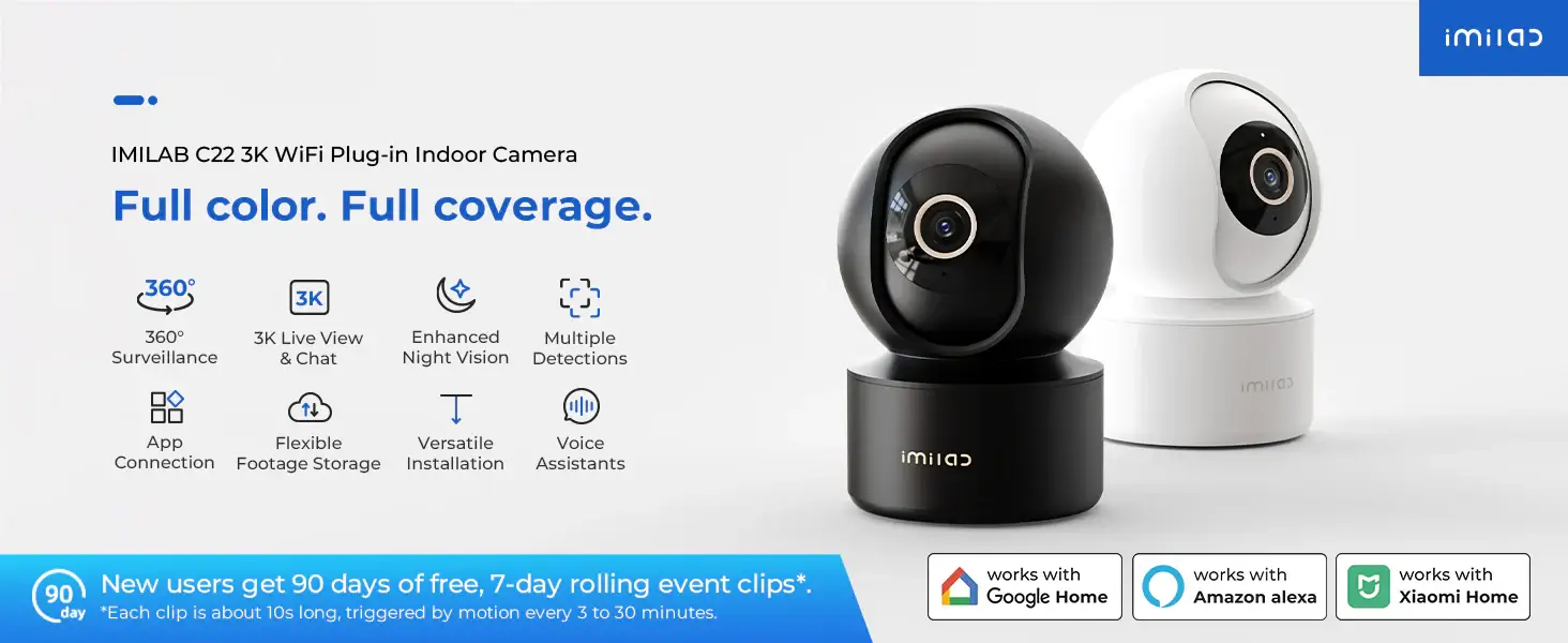 IMILAB C22 3K Wi-Fi Plug-in Power Indoor Security Camera