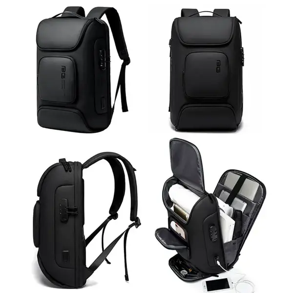 BANGE 7216 Plus 35L Anti-Theft Travel Backpack with USB Charging Port & Lock