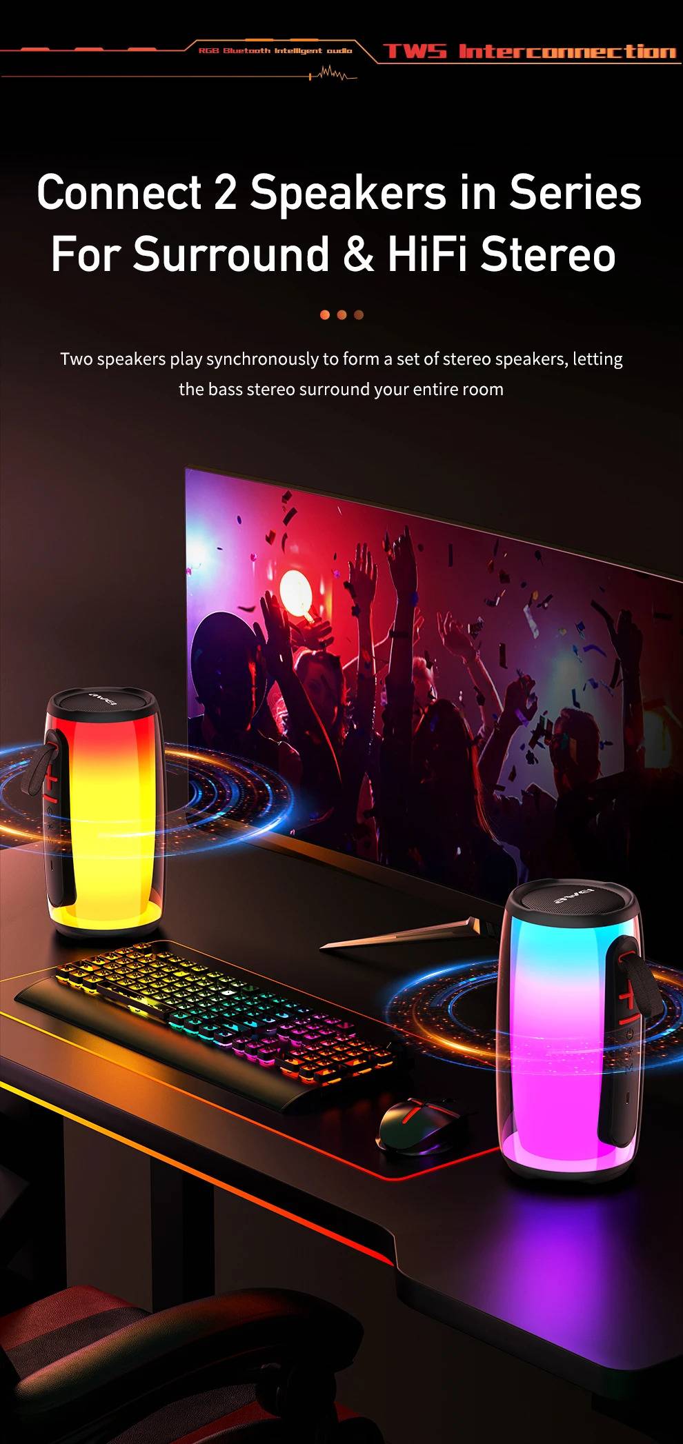 Awei Y528 RGB Waterproof Outdoor Bluetooth Speaker