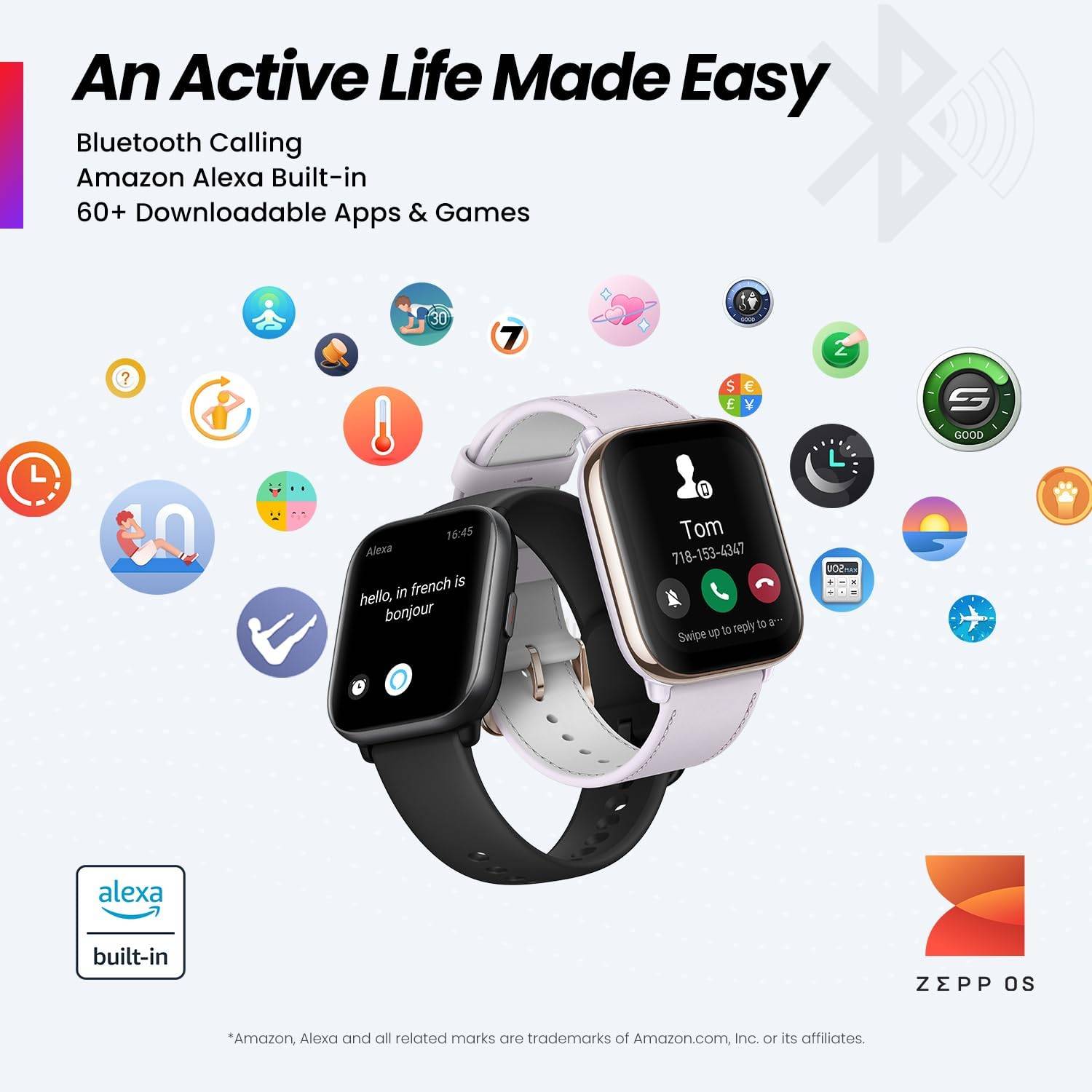Amazfit Active Smartwatch AMOLED Display, Built-in GPS & AI Fitness Coach