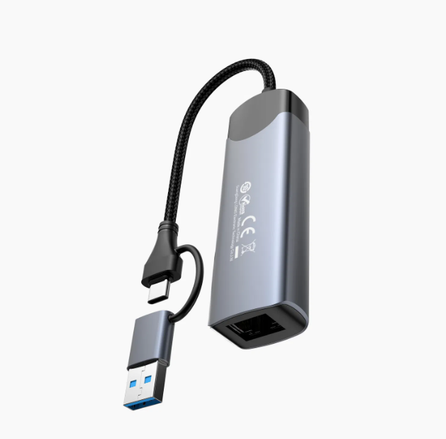 Ldnio DS-144UC USB-A & Type-C Hub 3× USB 3.0 Ports + 1× RJ45 Mobile Charging & Data Transfer