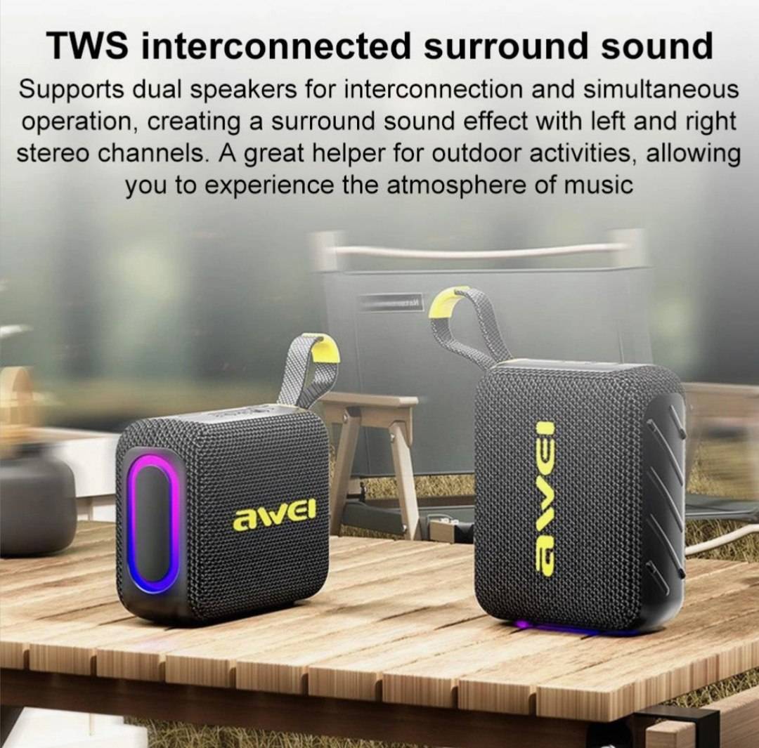 Awei KA20 Portable Wireless Bluetooth Speaker 5.3 Connectivity with RGB Lighting