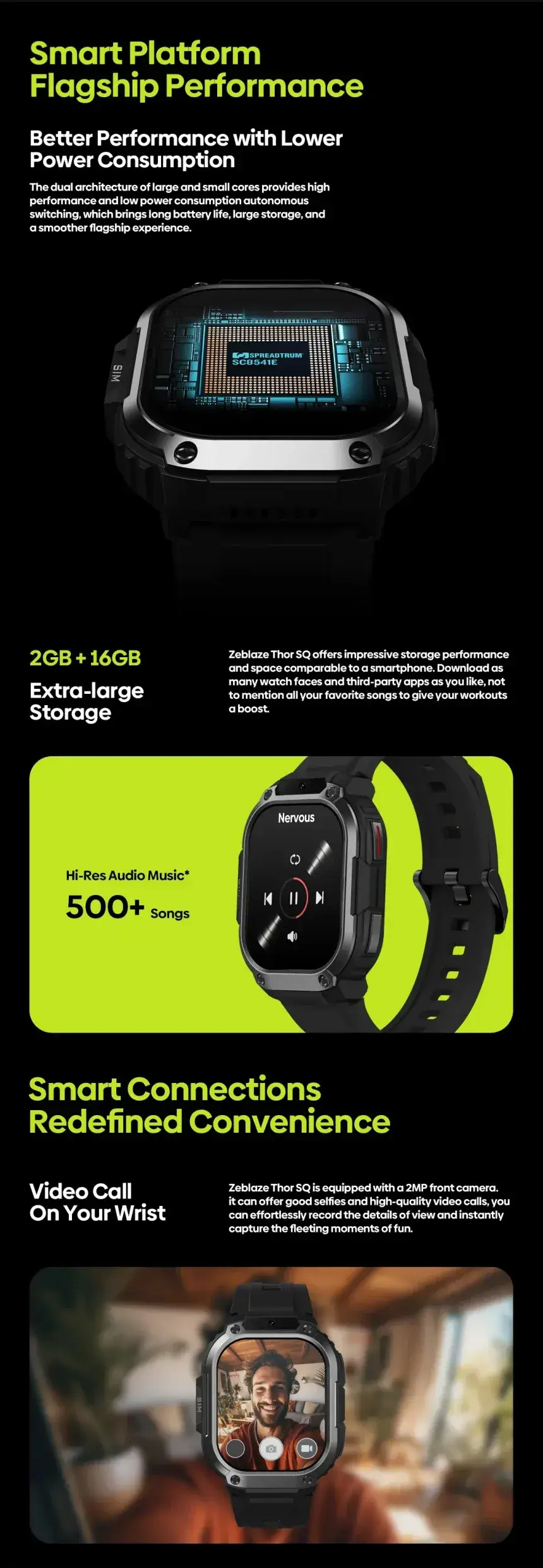 Zeblaze Thor SQ 4G Android Smartwatch