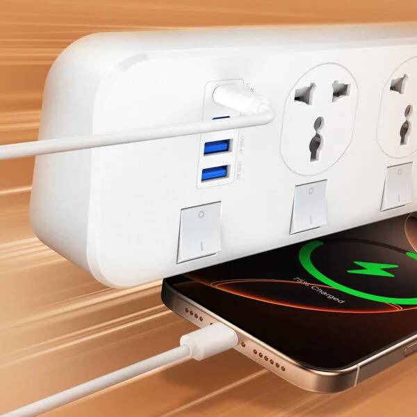 LDNIO SC4408C 4-Outlet AC + 4-USB Extension Power Socket Strip