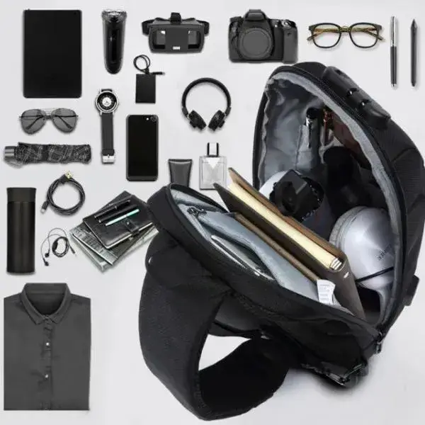 OZUKO 9060L Laptop Backpack Multifunction Large-Capacity Waterproof Business Travel Bag with USB Charging Port