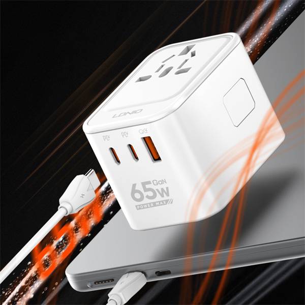 LDNIO Z6 Powerful 65W GaN Charger with 3 USB Ports Travel Adapter