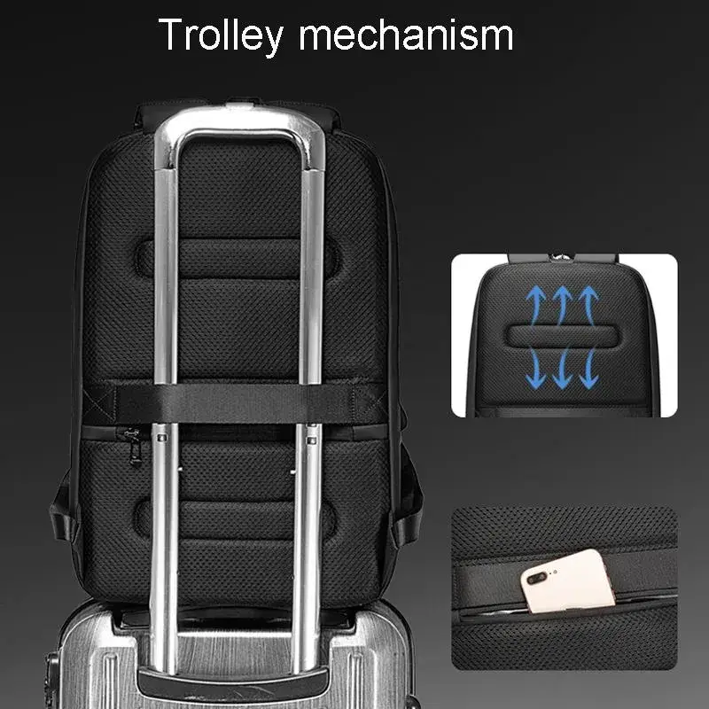 BANGE BG-7251 Men's Business Laptop Backpack Large-Capacity Waterproof Double-Shoulder Bag