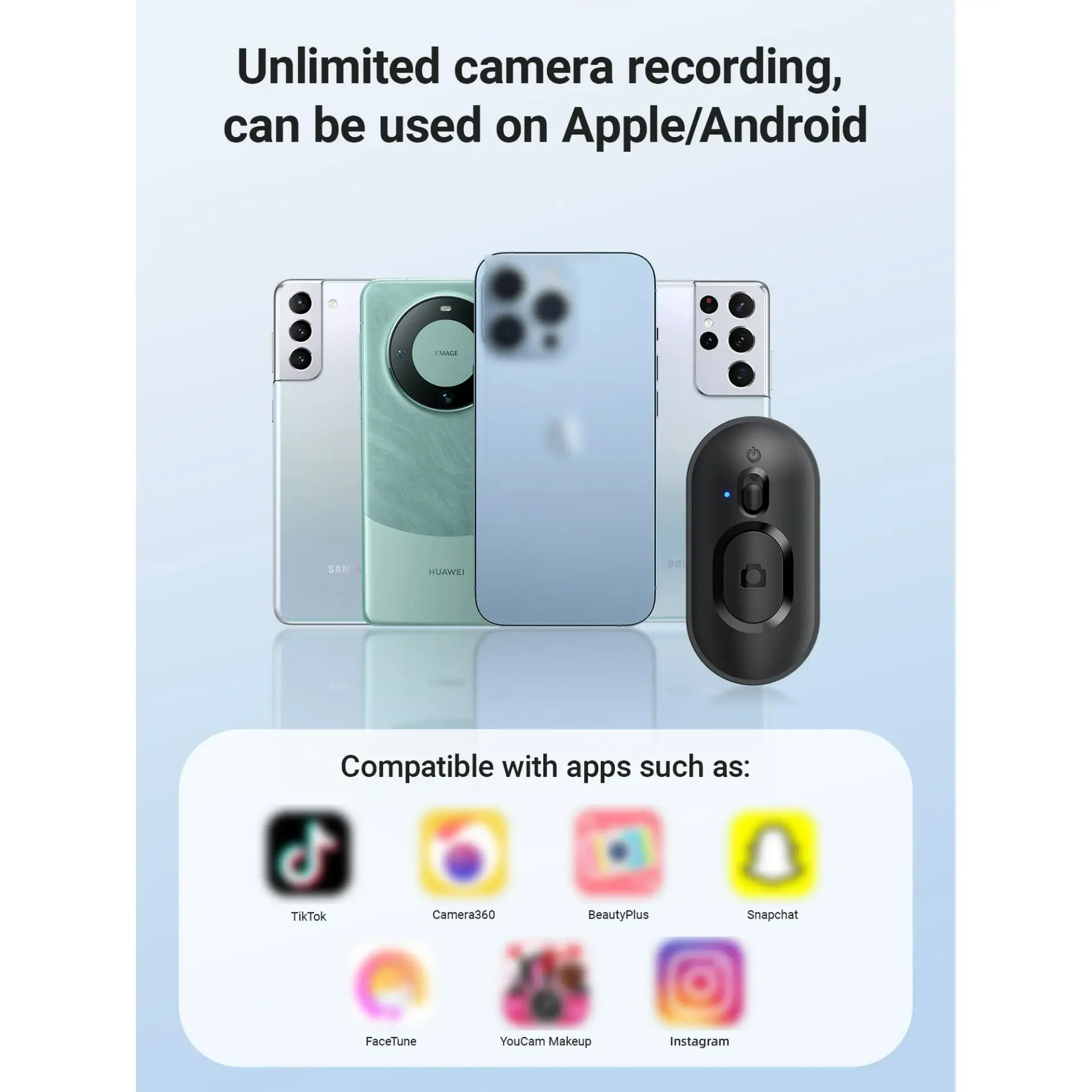 AceFast E31 Wireless Selfie Stick with Automatic Tripod