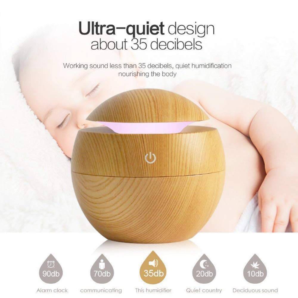 Wooden Cool Mist Humidifiers Essential Oil Diffuse Aroma Air Humidifier with Led Night Light