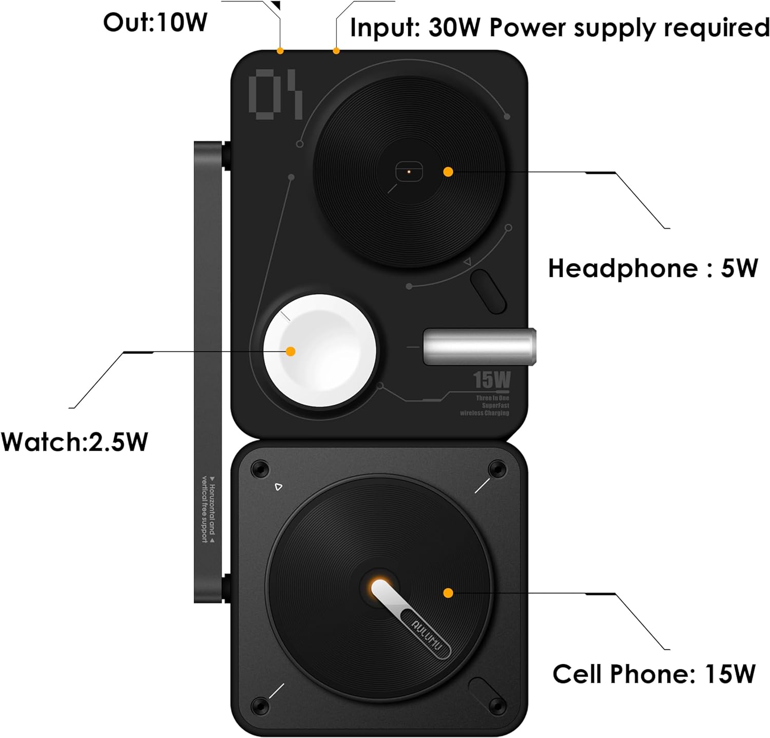 Aulumu M01 4-in-1 MagSafe Folding Wireless Charging Station