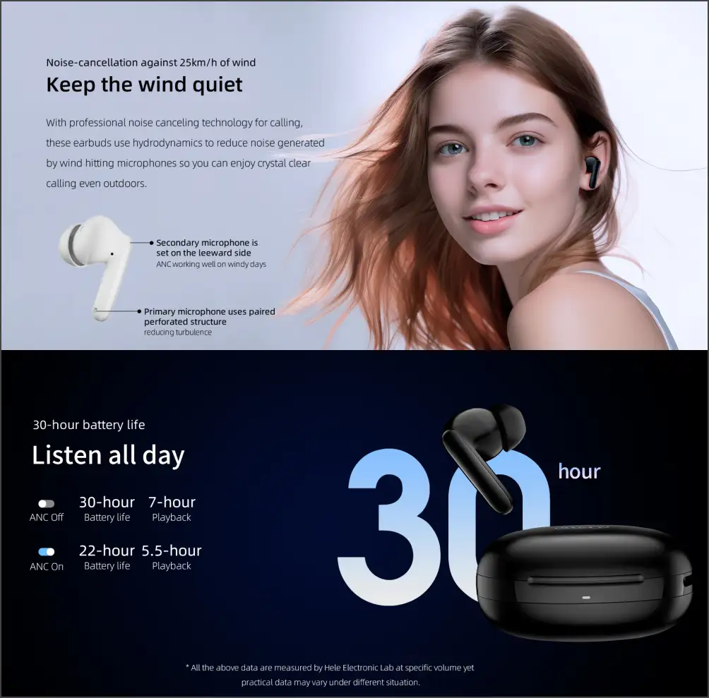 QCY T13 ANC 2 True Wireless Earbuds with Active Noise Cancellation V2