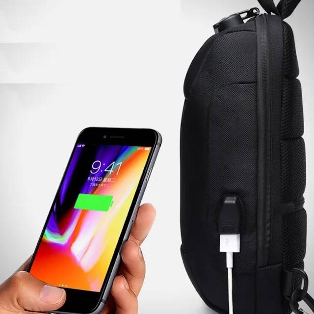 Ozuko 9223 Anti-Theft USB Crossbody Bag with External Charging Port