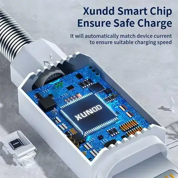 XUNDD XDDC-016 1m Dual Spring Connector 2.4A Fast Charging & Data Transmission Cable