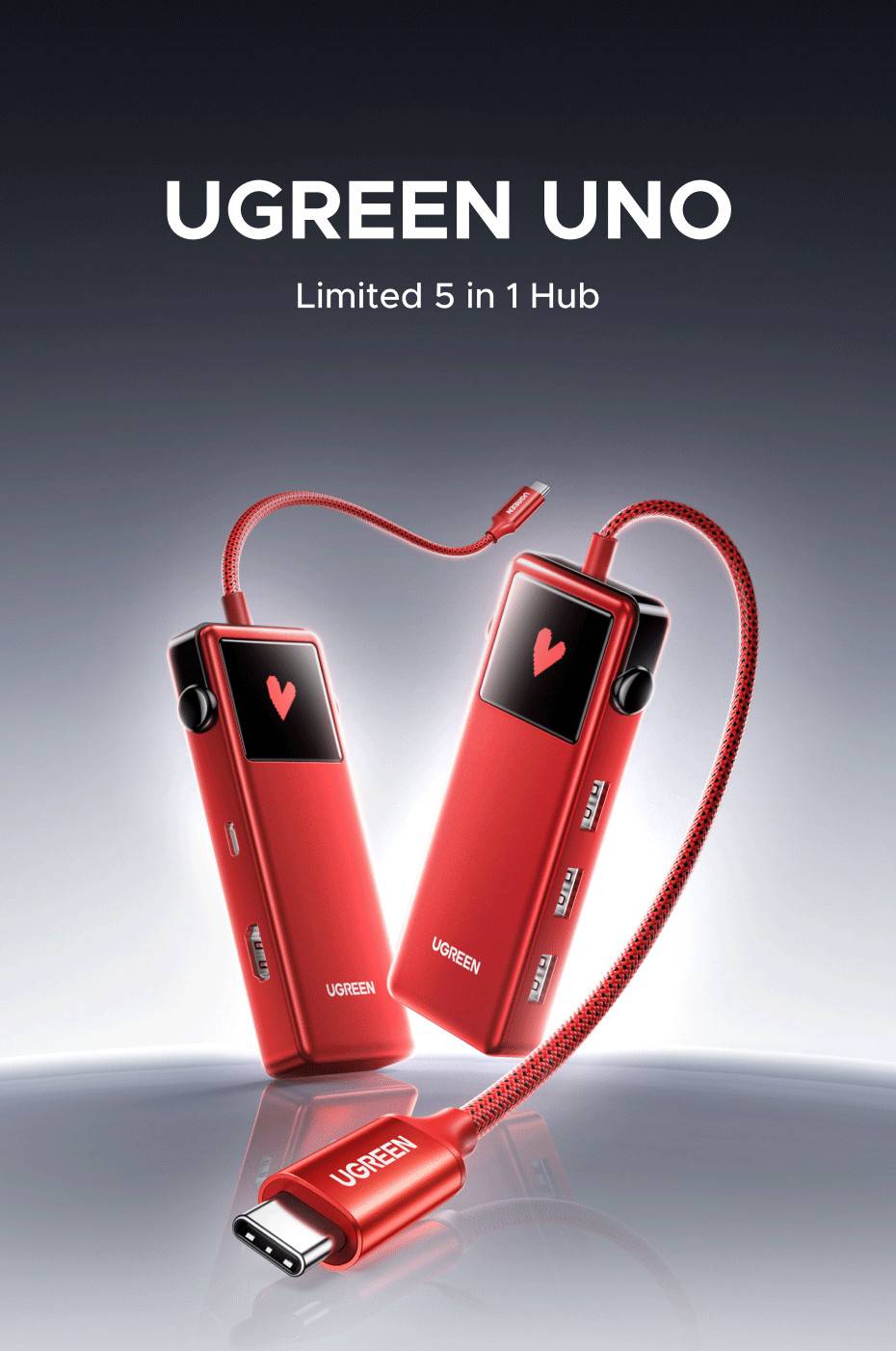 UGREEN x Jackson Yee Uno Series 5-in-1 USB-C Hub with 4K@60Hz HDMI 5Gbps Data & 100W PD Charging 75214