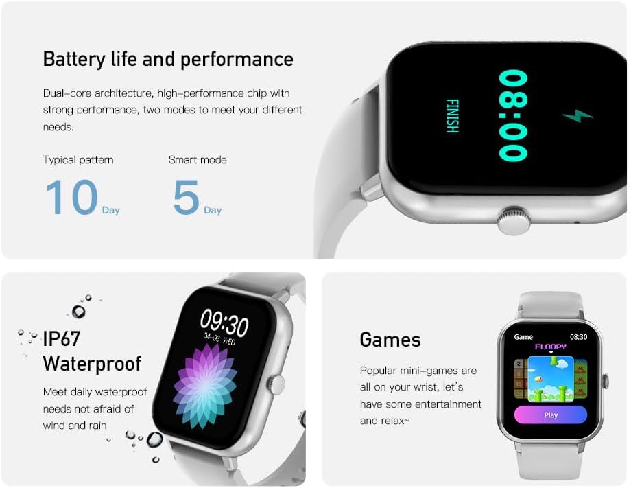 AWEI H25 Smart Watch with Fitness Tracking and Health Monitoring Features