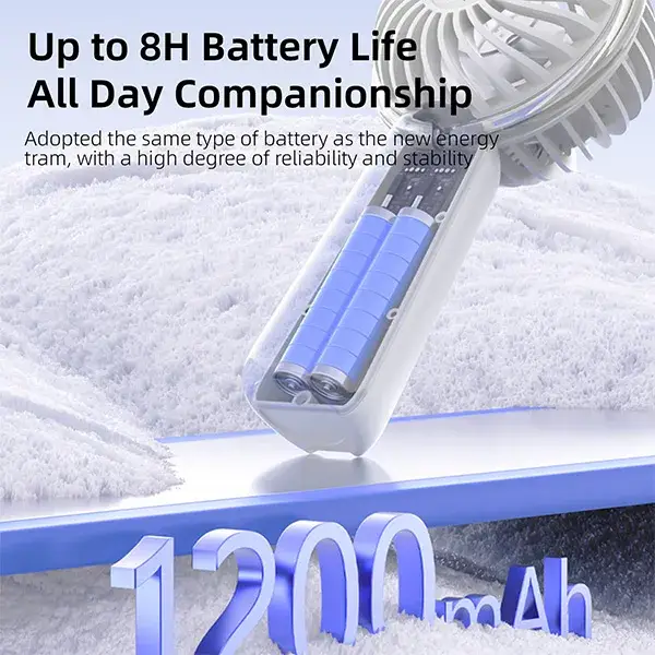 Vyvylabs Babbit VKL01-WH Handheld Fan 2000mAh Portable Rechargeable Mini Fan