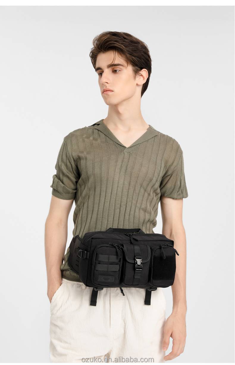 OZUKO 9449 Hard Shell Waterproof Chest Bag Men’s Crossbody Sling Bag with USB Charging Port