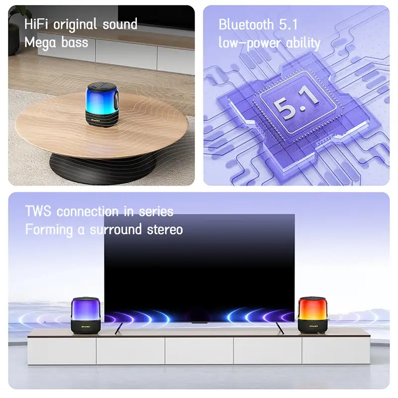 Awei Y680 Bluetooth Speaker 60W Colorful Lights