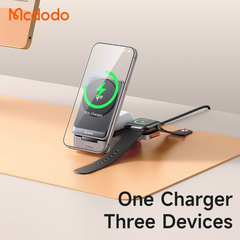 MCDODO CH-519 MagQ Qi2 15W Foldable Magnetic Wireless Charger Station for Desktop