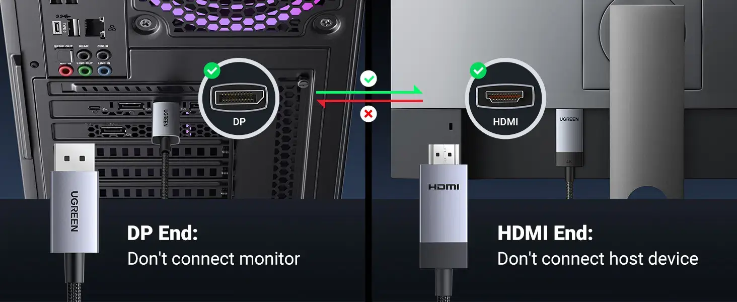 UGREEN DP119 4K DisplayPort to HDMI Cable 1.5M (15574)