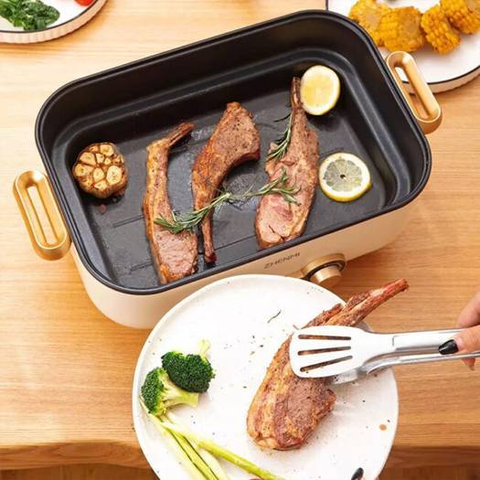 Zhenmi ED4001 4L Multi-Function Electric Cooking Pot with Non-Stick Pan 1500W