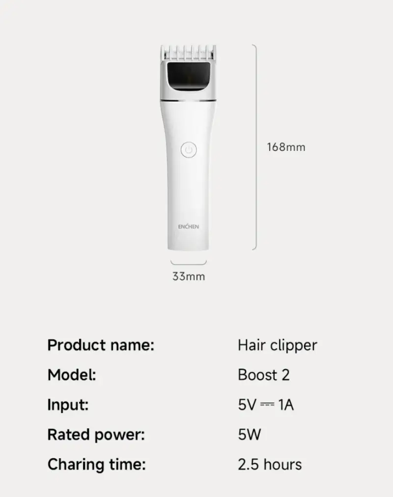 Xiaomi Enchen Boost 2 Rechargeable Electric Hair Trimmer