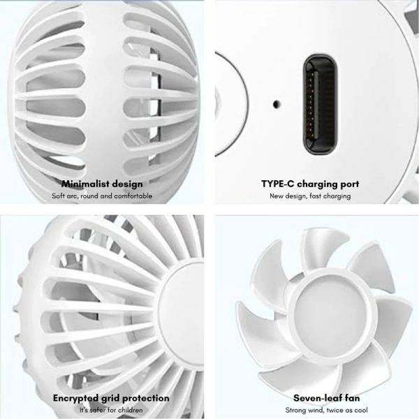 WiWU Wi-FS08 Bubble Mini Handheld Fan Compact, Portable & USB Rechargeable
