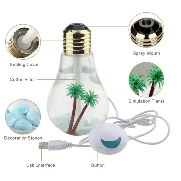  Bulb Shape Air Humidifier 400ML