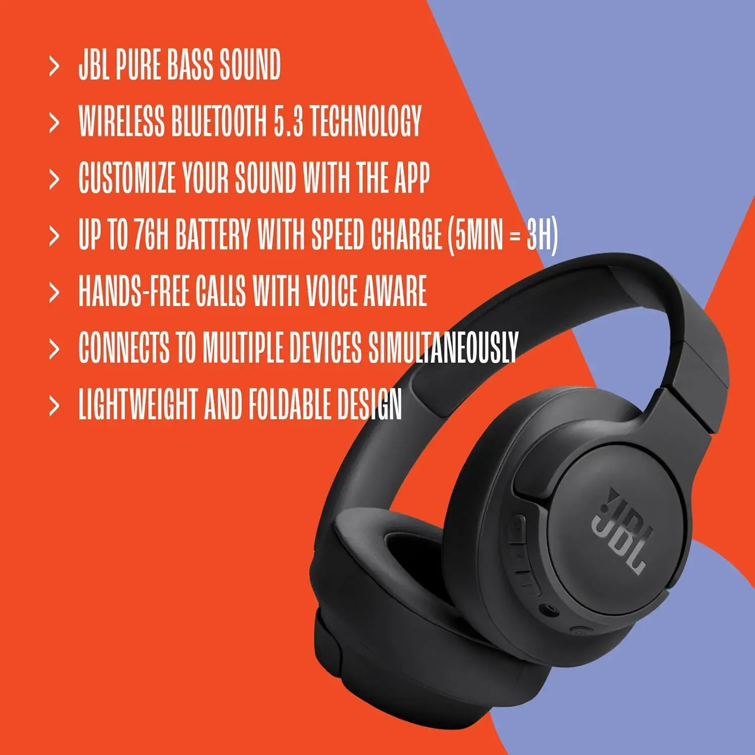 JBL Tune 720BT Wireless Over-Ear Bluetooth Headphones