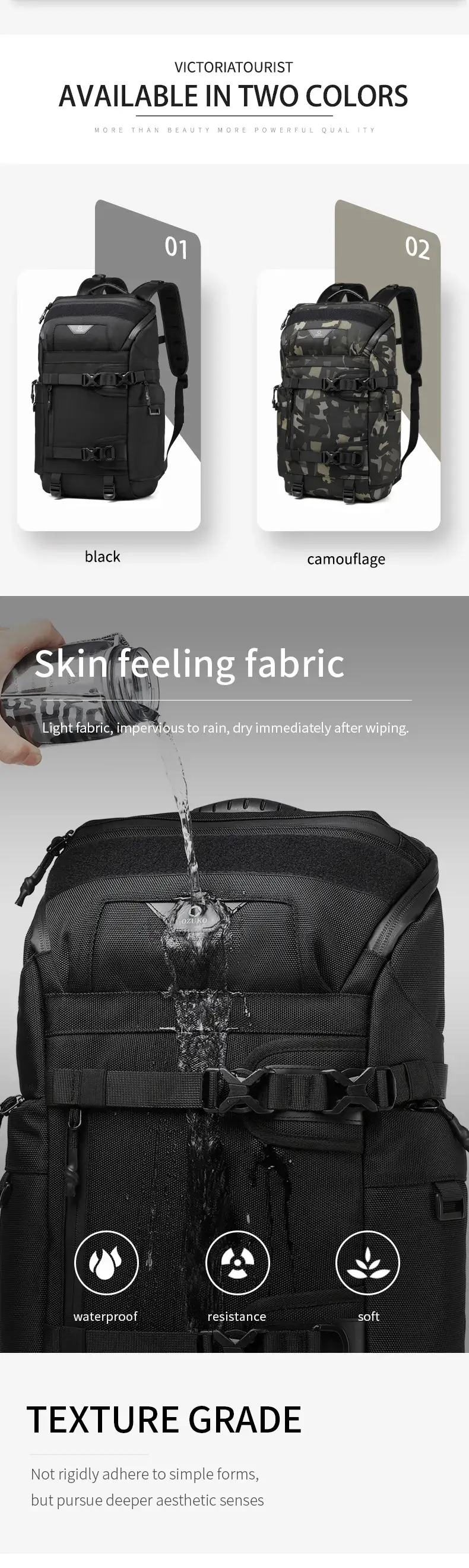 Ozuko 9617 Designer Anti-Theft Multifunction Travel Backpack Skateboard Storage & 15.6″ Laptop Bag