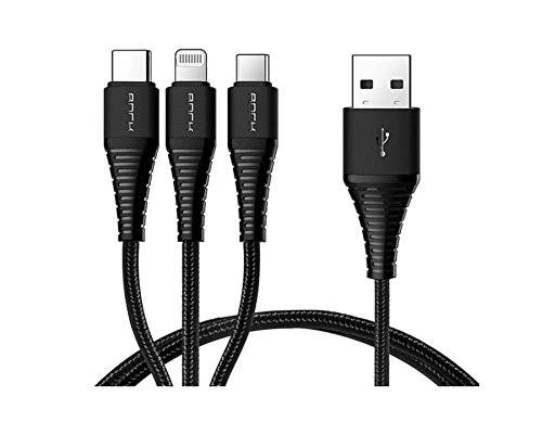 Rock Hi-Tensile 3-in-1 USB Fast Charging Cable Version A 1.2M